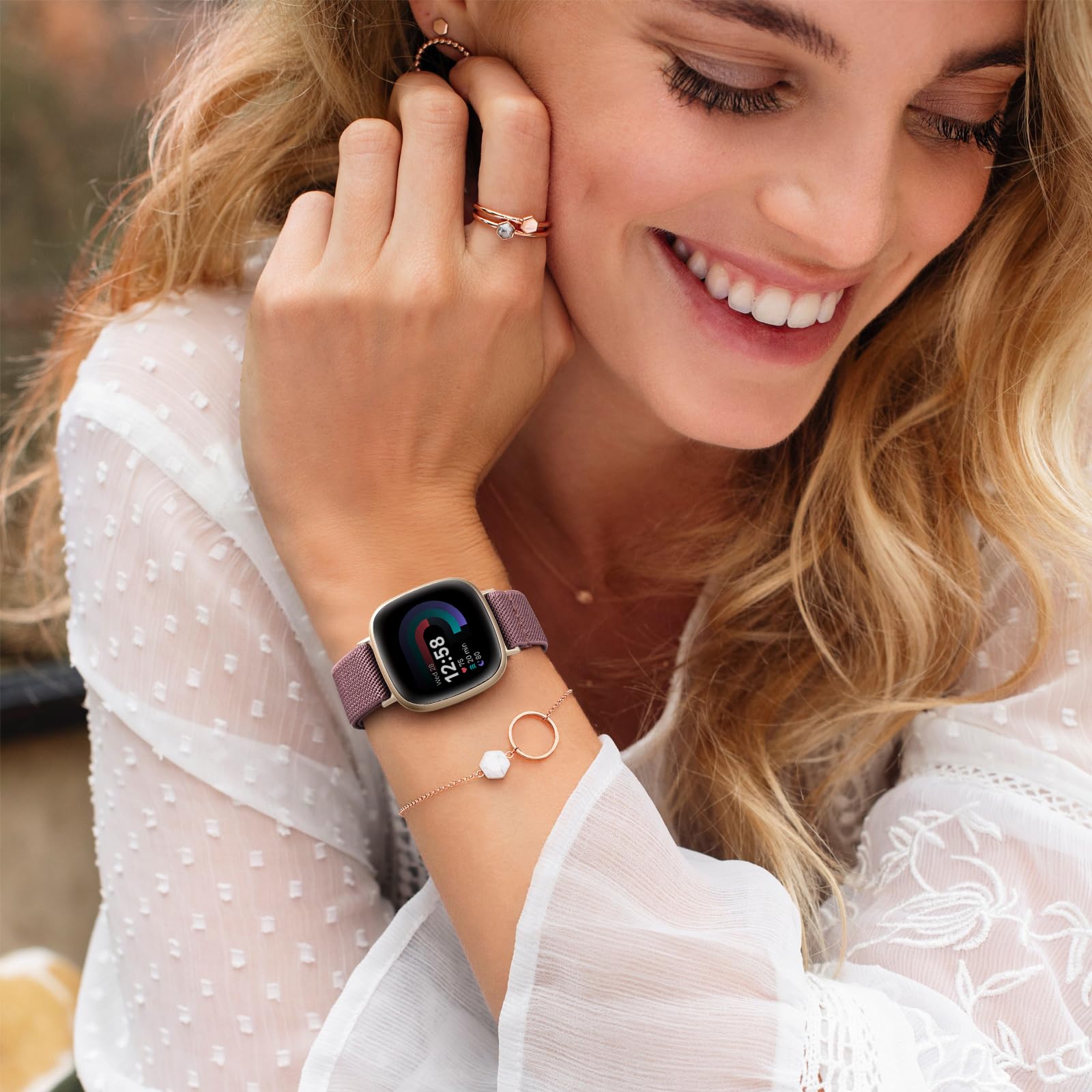 FITBIT VERSA 3 Oro Smartwatch 40mm GPS SpO2 6 Cinturini Con Scatola - Foto 5