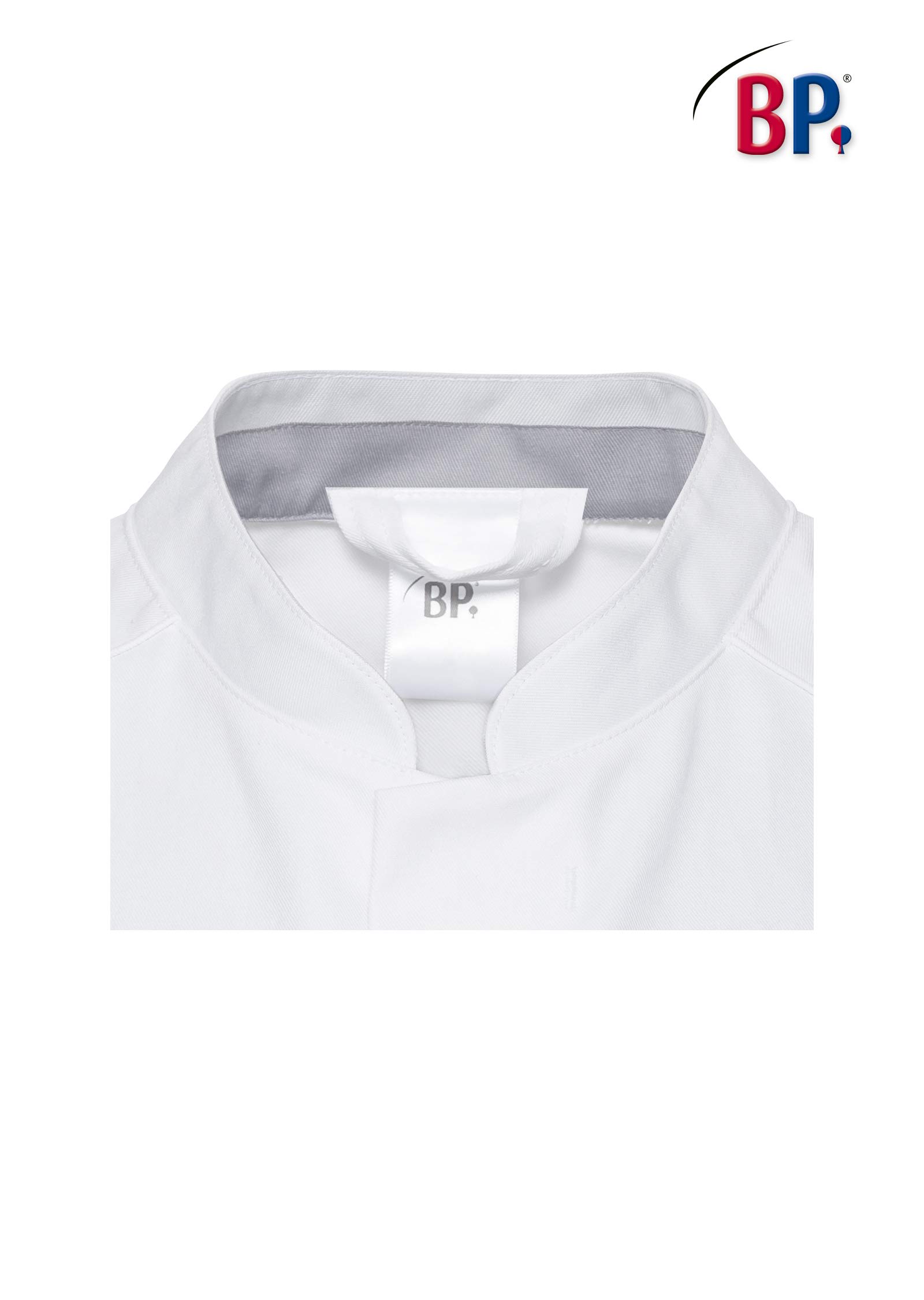 BP 1751-130-0021-44l - Bata médica para hombre, manga larga, sistema de elevación de brazos, 205,00 g/m², algodón puro, blanco, 44 l
