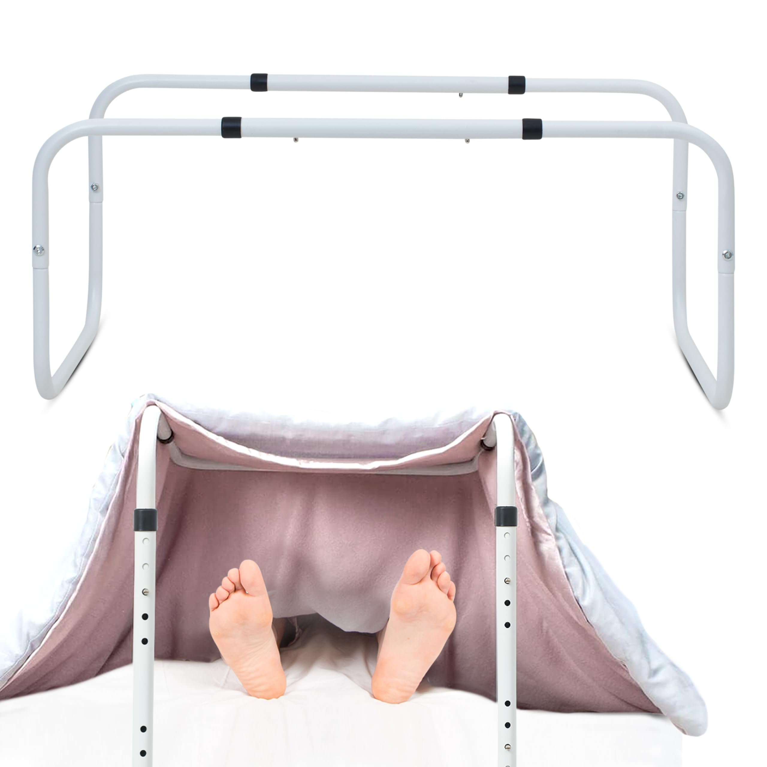 Blanket Lifters for Feet - Adjustable Tent Blanket Support Holder - Bed Cradle Assistance Device - Protective Accessories for Leg Knee Ankle Post Surgery - Grey - 1 Unit