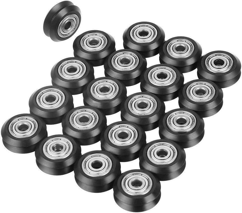 FTVOGUE 20pcs V-shape Groove Wheel 5mm Bore 625 Bearing Pulley Accessories for CNC 3D Printer