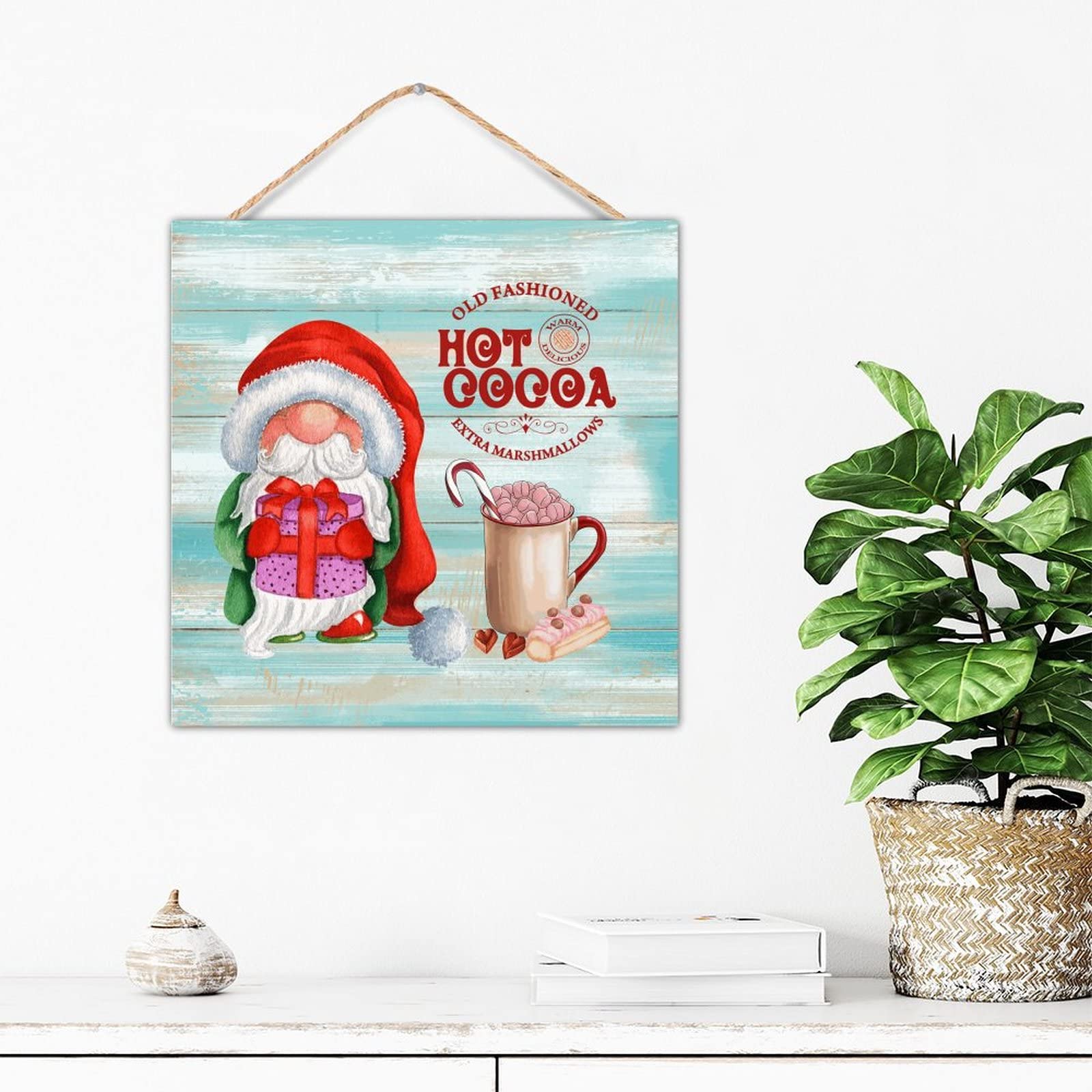 Décoration inspirante avec Nain de Noël sur plaque murale pour salon d'hiver