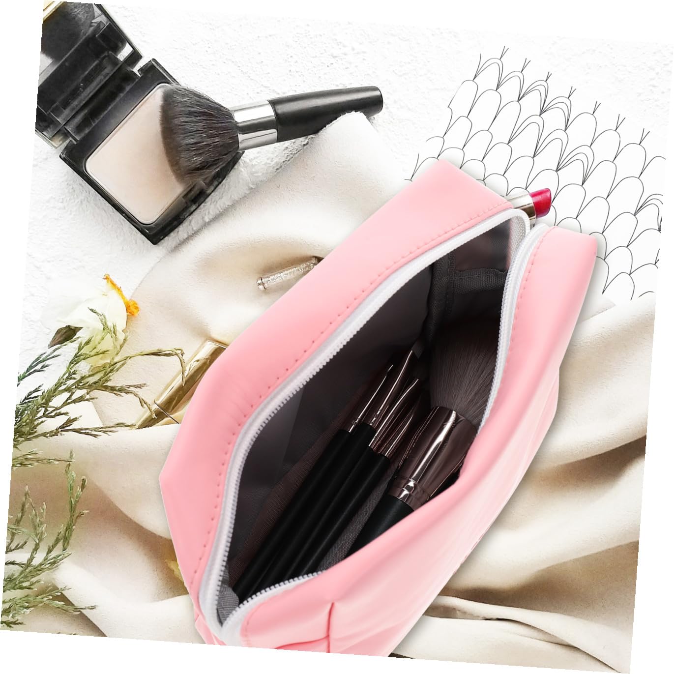 Mipcase 5pezzi Borsa Cosmetica Con Cerniera Per Viaggio Pochette Portatile Per Trucco e Accessori Femminili Facile Da Trasportare e Pulire