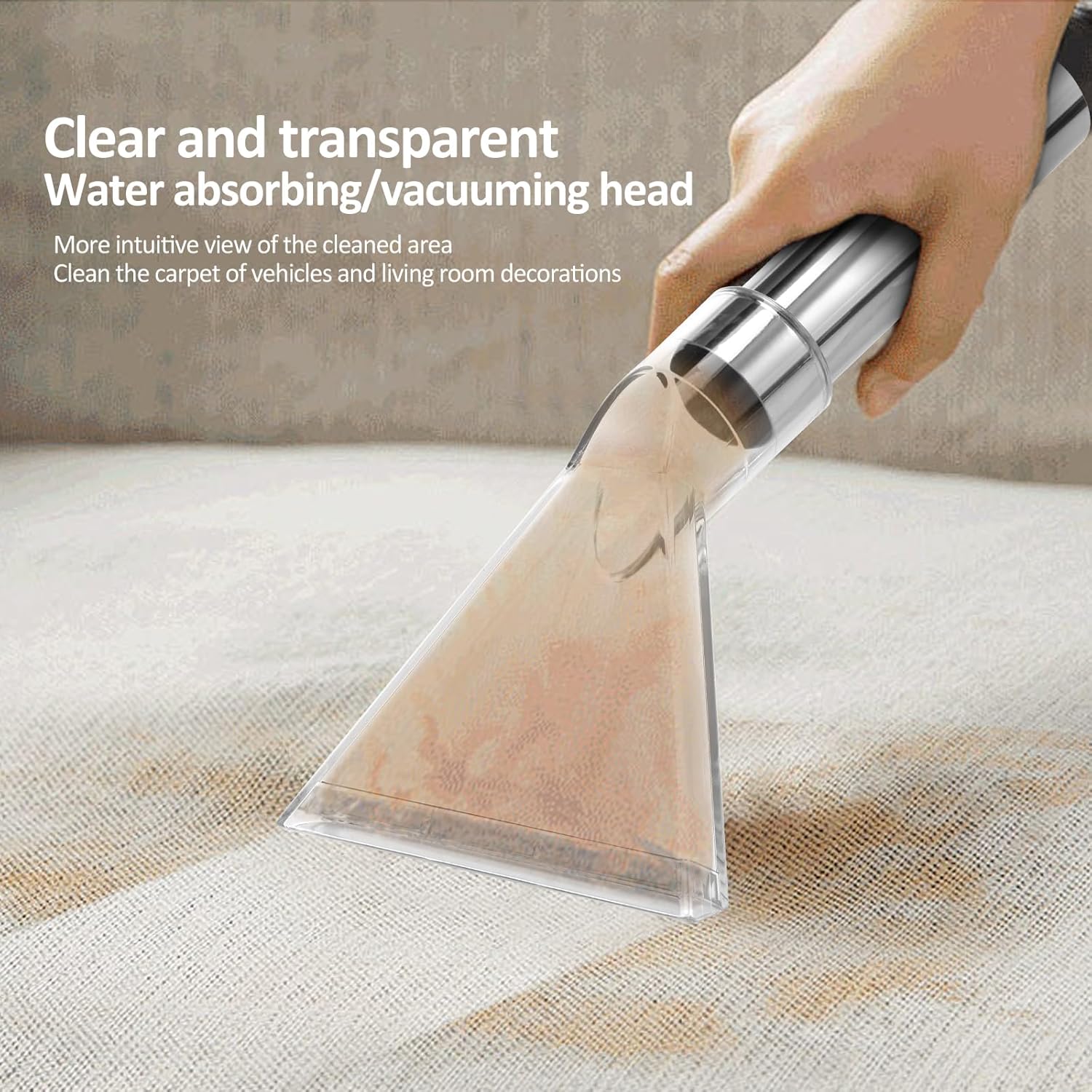 2 Set Vacuum Extractor Attachment with 2-1/2" and 1-7/8" and 1-1/4" Adapters Universal Vacuum Extraction Nozzle Kit Car Detailing Vac Head Tool for Carpet Cleaning