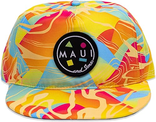Maui and Sons Men's Psychedelic Flip Up Snapback Hat - Cowabunga