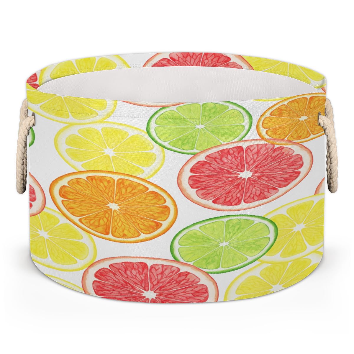 Panier de rangement rond grand format 50x34 cm lavable et pliable pour jouets