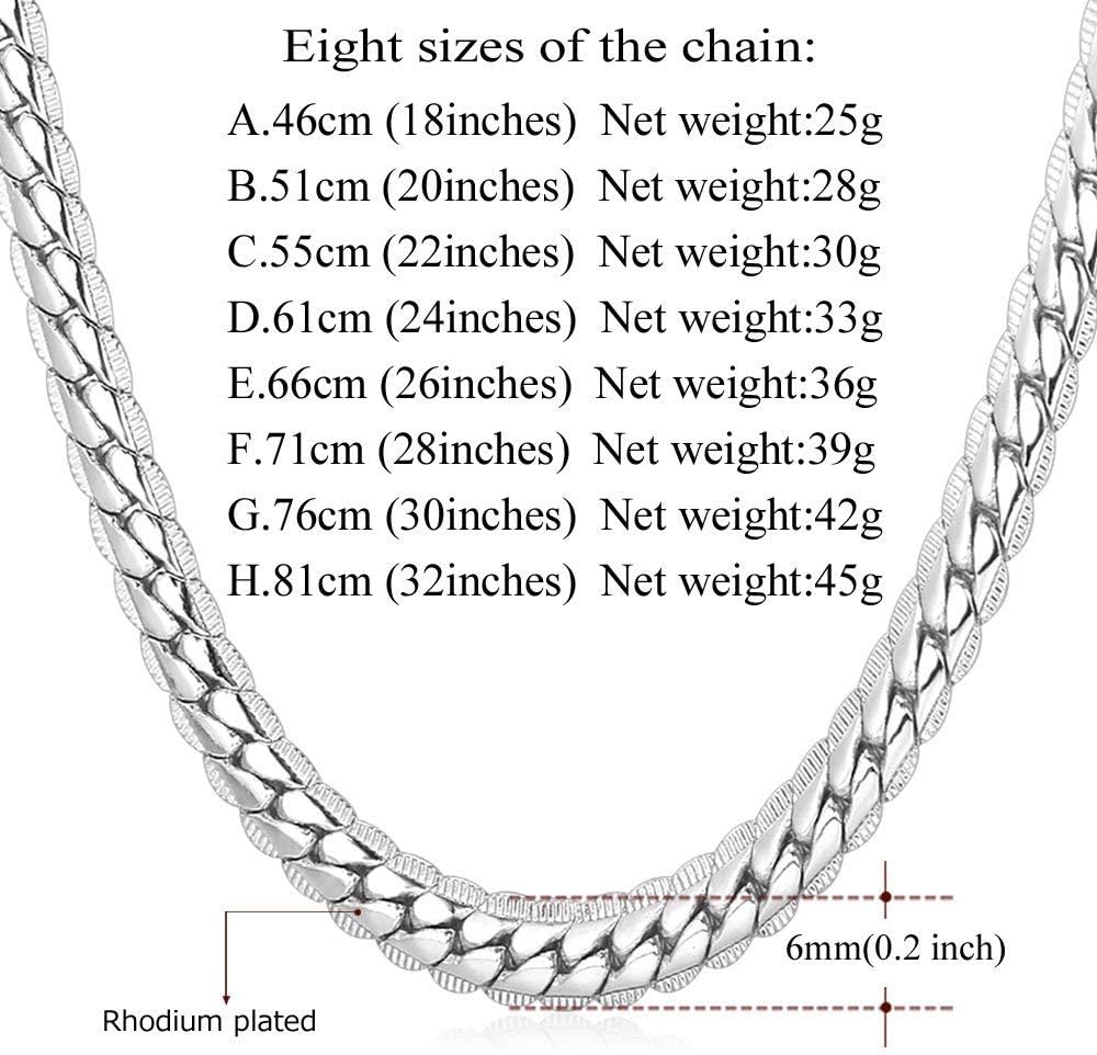 U7 Men Stainless Steel Necklace Cuban Link Chain, Flat Curb Chain Necklaces Unisex, Silver/Black/Gold Plated Chunky Hip Hop Neck Chain, 6mm/9mm Width, 18-32 Inches Length Jewelry for Mens Women