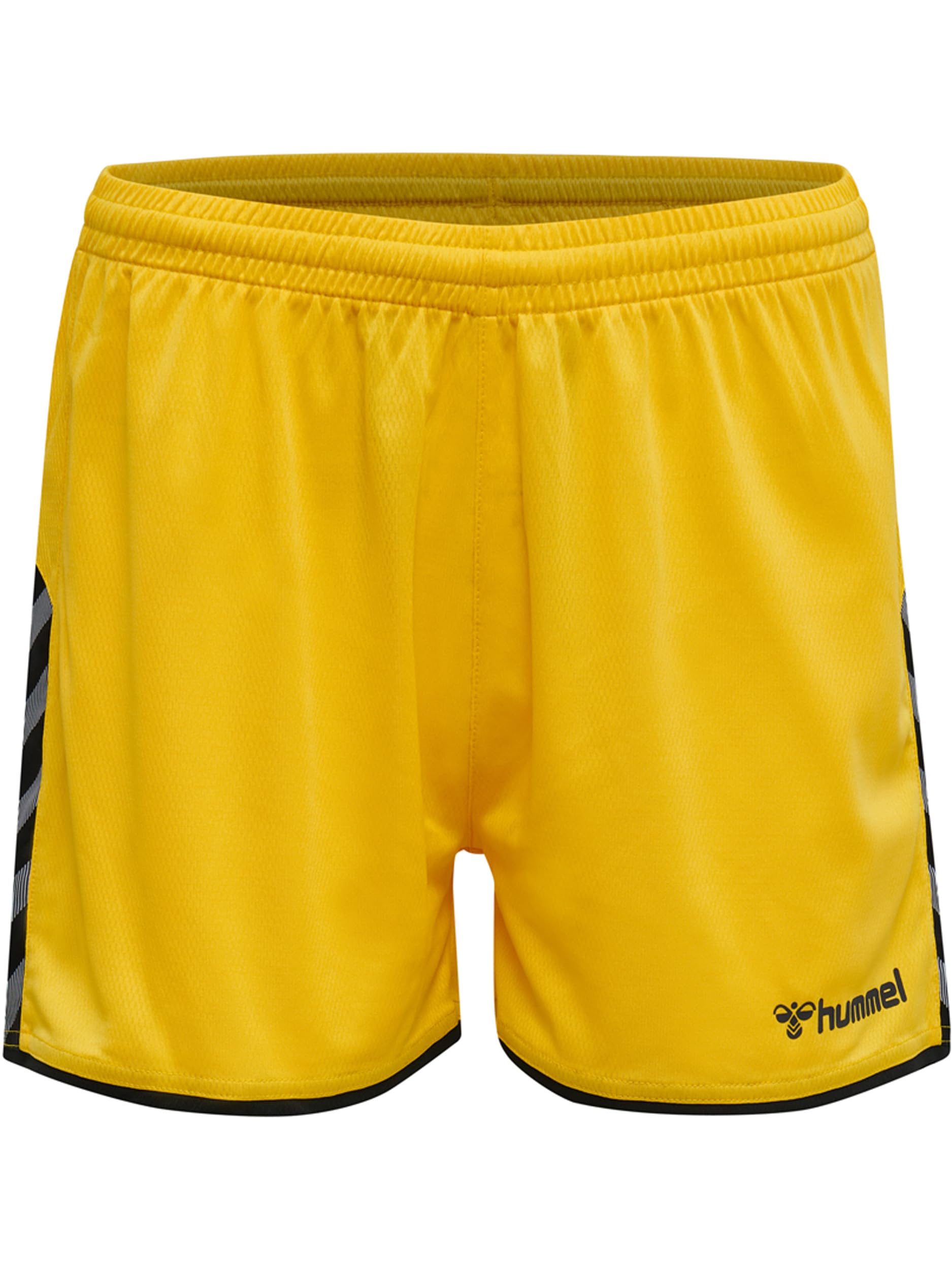hummel Hmlauthentic Women's Polyester Shorts, Womens, Shorts, 204926-5115-S, Sports Yellow/Black, S