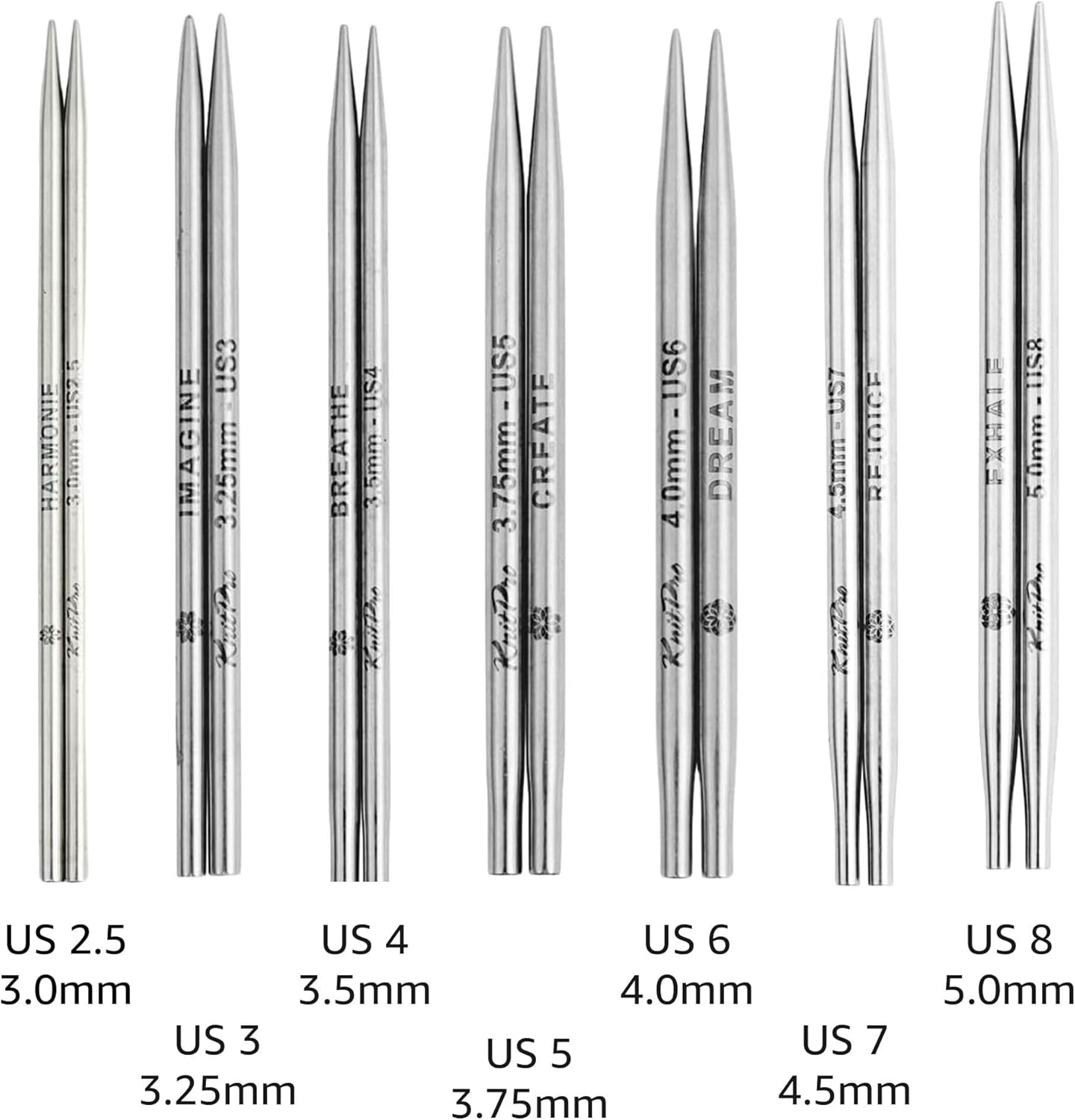 KnitPro Mindful Hope Set 5 Inch Circular Knitting Needles Size 2.5, 3, 4, 5, 6, 7, 8 Interchangeable, 3 Cables, 2 Connectors, Stitch Markers & More, Fabric Case with Project Bag
