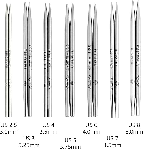 Miniatura 7 de KnitPro Mindful Hope - Juego de agujas de tejer circulares de 5 pulgadas, tamaño 2.5, 3, 4, 5, 6, 7, 8 intercambiables, 3 cables, 2 conectores,