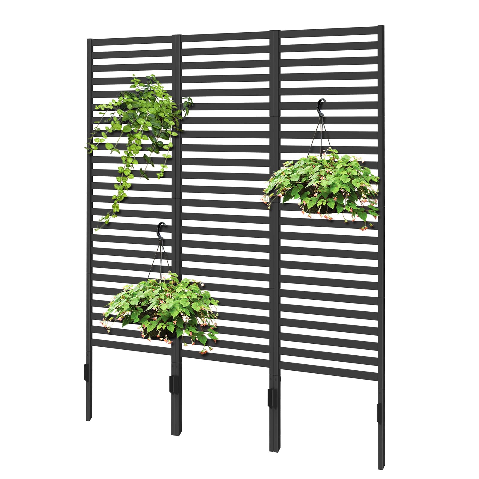 Privacy Fence 12 Pack, Air Conditioner Fence 16'' × 22'', Privacy Fence Screen, Trash Can Pool Equipment, Privacy Panels, Pin Style Panels Outdoor for Garden Patio(Black)