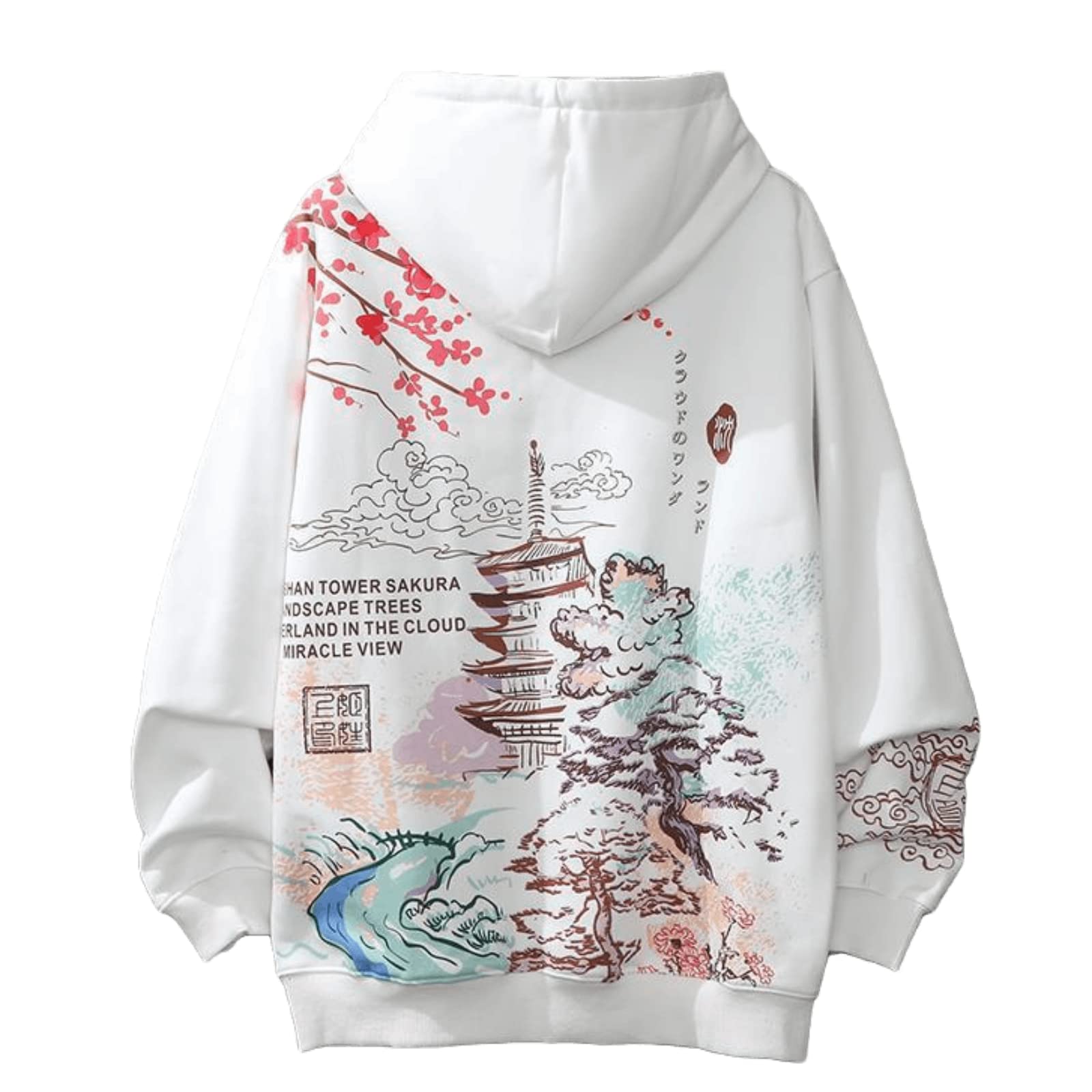 Men Women Japanese Anime Hoodie Y2K Harajuku Sakura Sweatshirt Korean Long Sleeve Fleece Pullover Tops Clothes