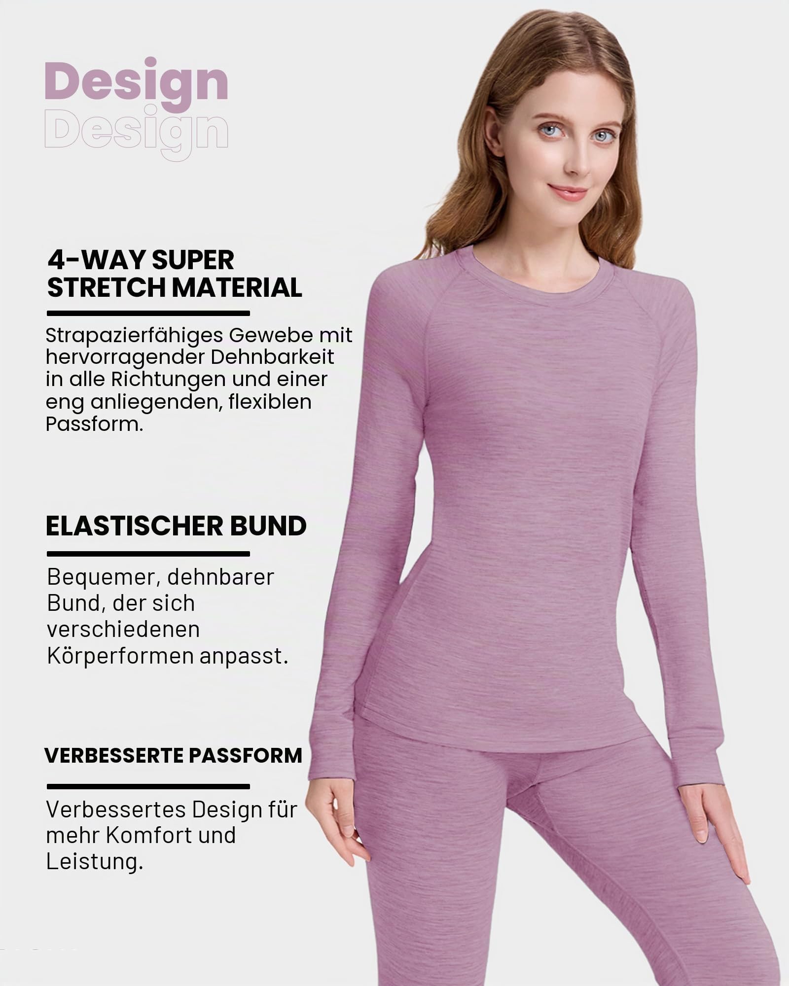 Damen Thermounterwäsche Oberteil, 100% Merinowolle, Leichtes & Atmungsaktives Langarmshirt, Ideal für Ski, Outdoor & Winter