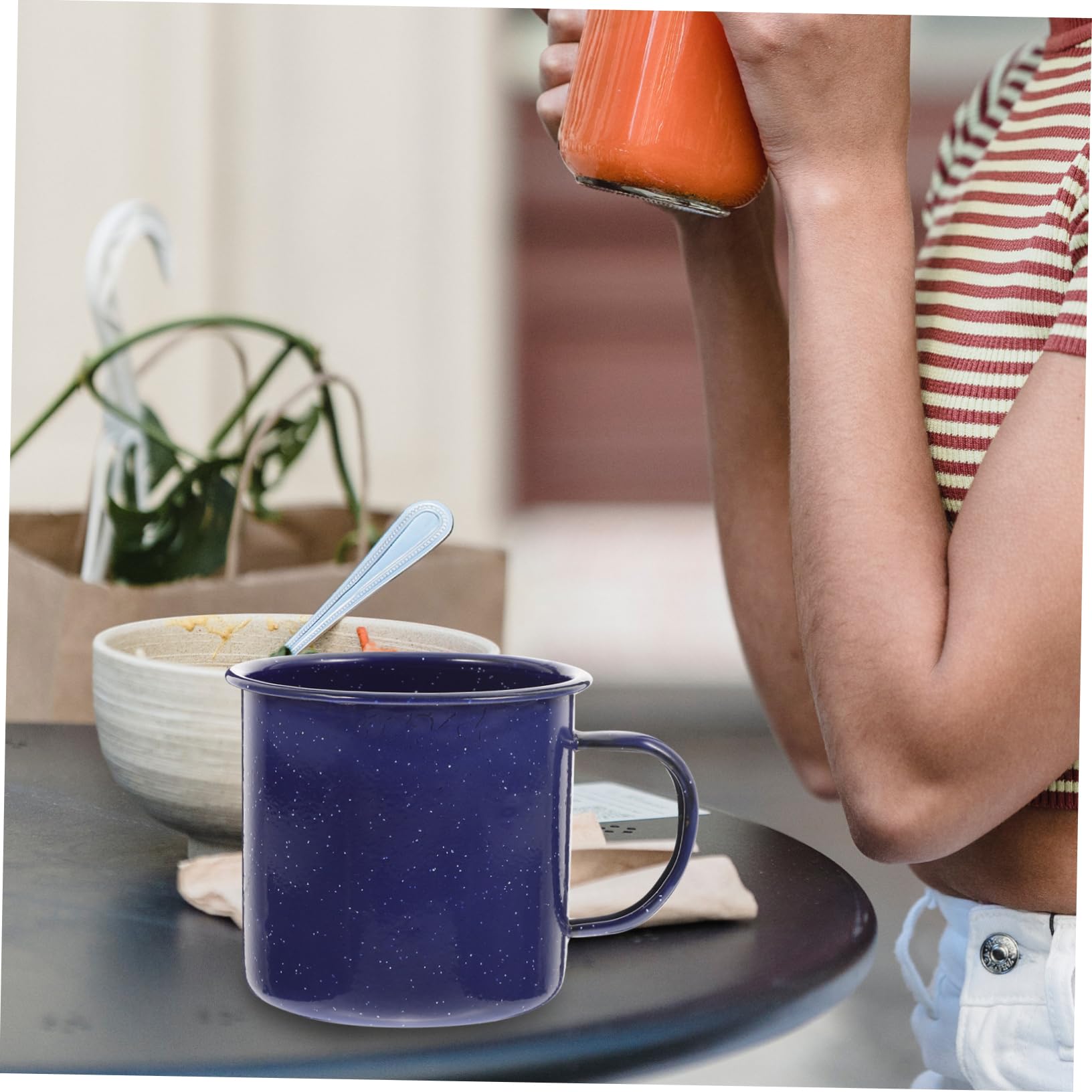 ABOOFAN 2stücke Emaille Tasse Klassischer Robuster Becher Für Kaffee Tee Und Milch Für Outdoor-aktivitäten Und Camping Leicht Zu Reinigen Und Langlebig