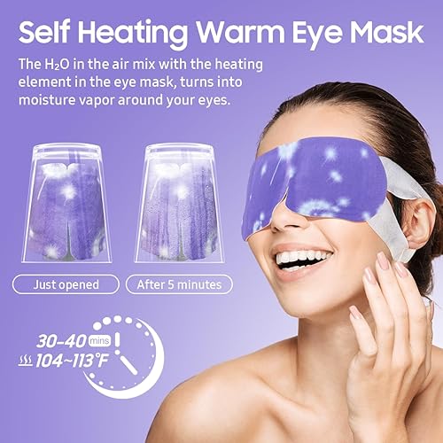 Miniatura 5 de BeHoomi 10 Packs Steam Eye Mask for Dark Circles, Lavender Heated Eye Mask Disposable Warm Eye Compress for Dry Eyes, Puffy Eyes, Soothing Headache