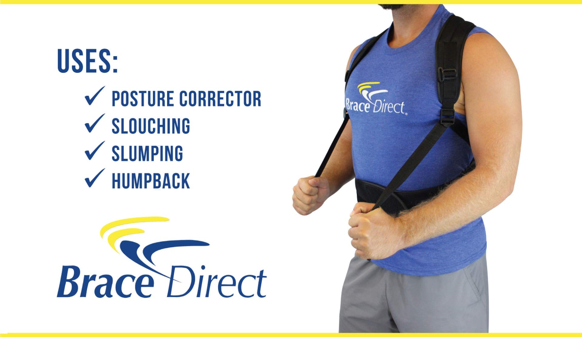 Rigid Posture Corrector Back Brace with Adjustable Back Straightener
