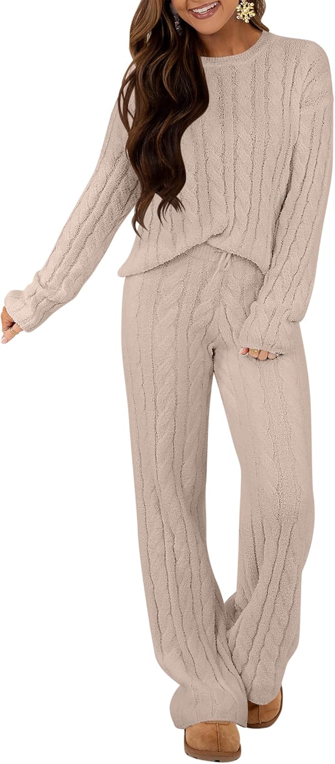 ANRABESS Women’s Fuzzy Fleece Pajama Set 2 Piece Outfits Lounge Cozy Knit Sweater Pj Sets 2025 Fall Winter Loungewear Clothes ANRABESS Women’s Fuzzy Fleece Pajama Set 2 Piece Outfits Lounge Cozy Knit Sweater Pj Sets 2025 Fall Winter Loungewear Clothes