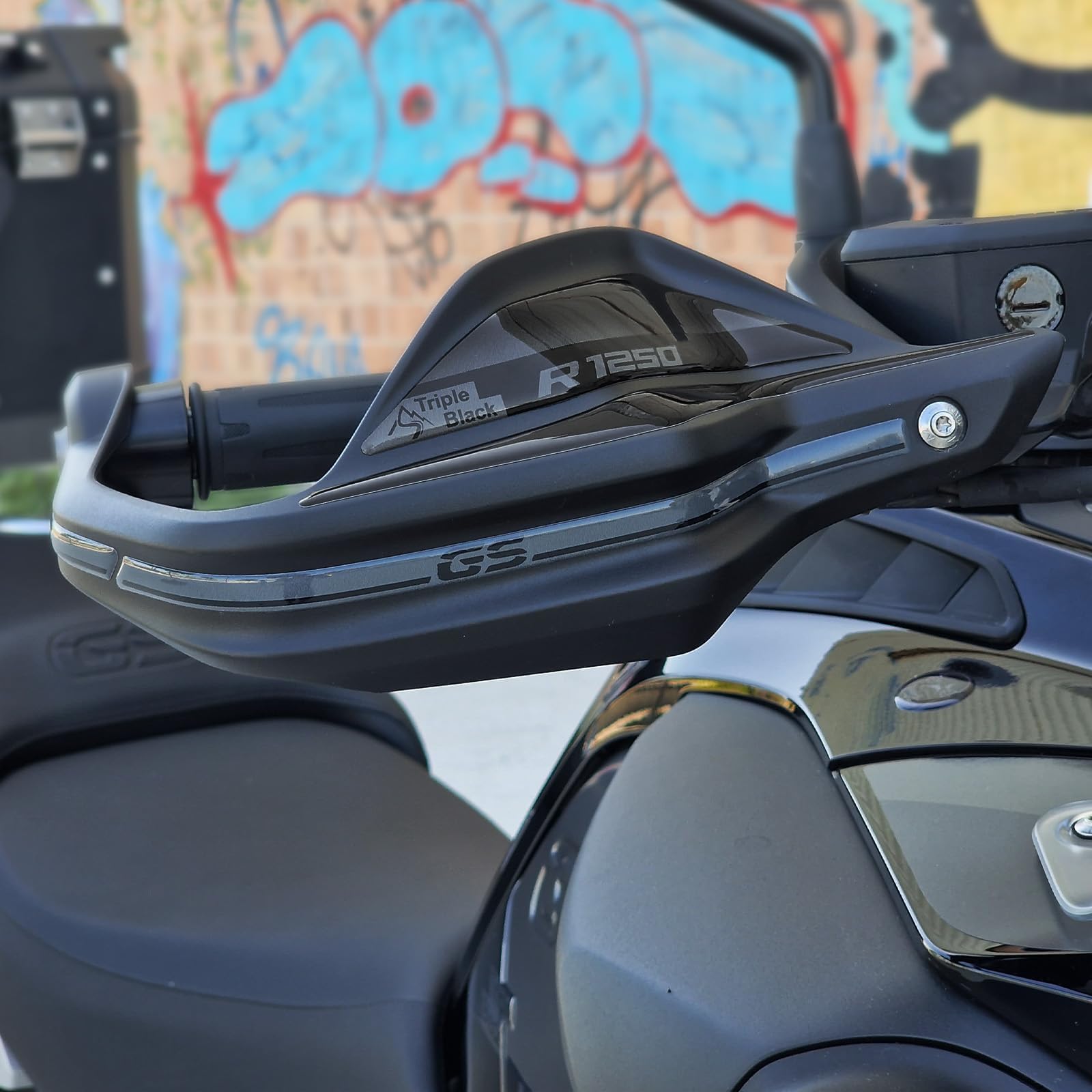 Resin Bike Motorcycle 3D Stickers Compatible with BMW R 1250 GS - GS Adventure 2021-2024. Handguards Protections from Impact and Scratches. Resin Stickers - Made in Italy (Triple Black)