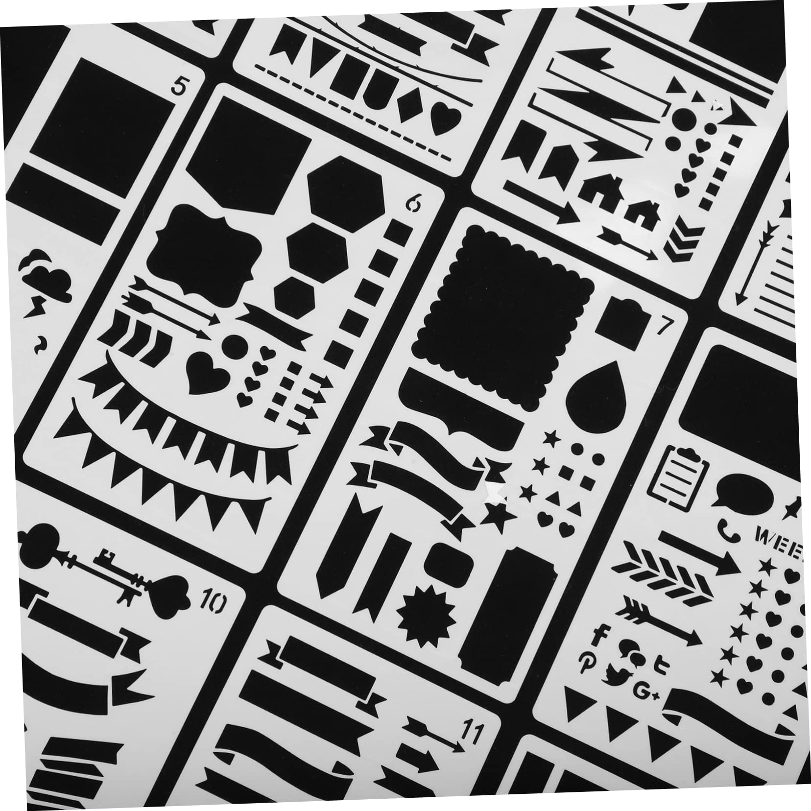 Tofficu 5 Sätze Diy-graffiti-spray-malerei Farbmarker Wiederverwendbar Zeitschriftenvorlagen Ausmalbilder Zeichenschablonen Journal-schablonen Schablonen Für Diy Das Haustier 12 Stück * 5