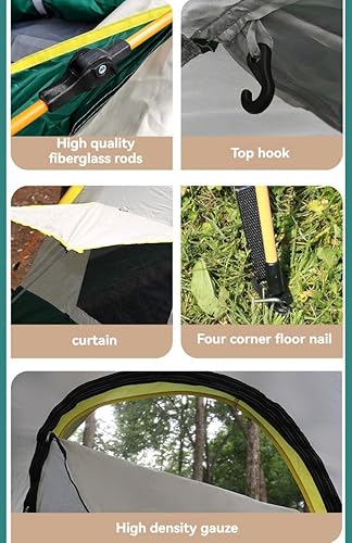 Miniatura 7 de Tienda de campaña - apertura rápida automática, resistente al viento, fácil instalación para exteriores, playa, senderismo, viajes