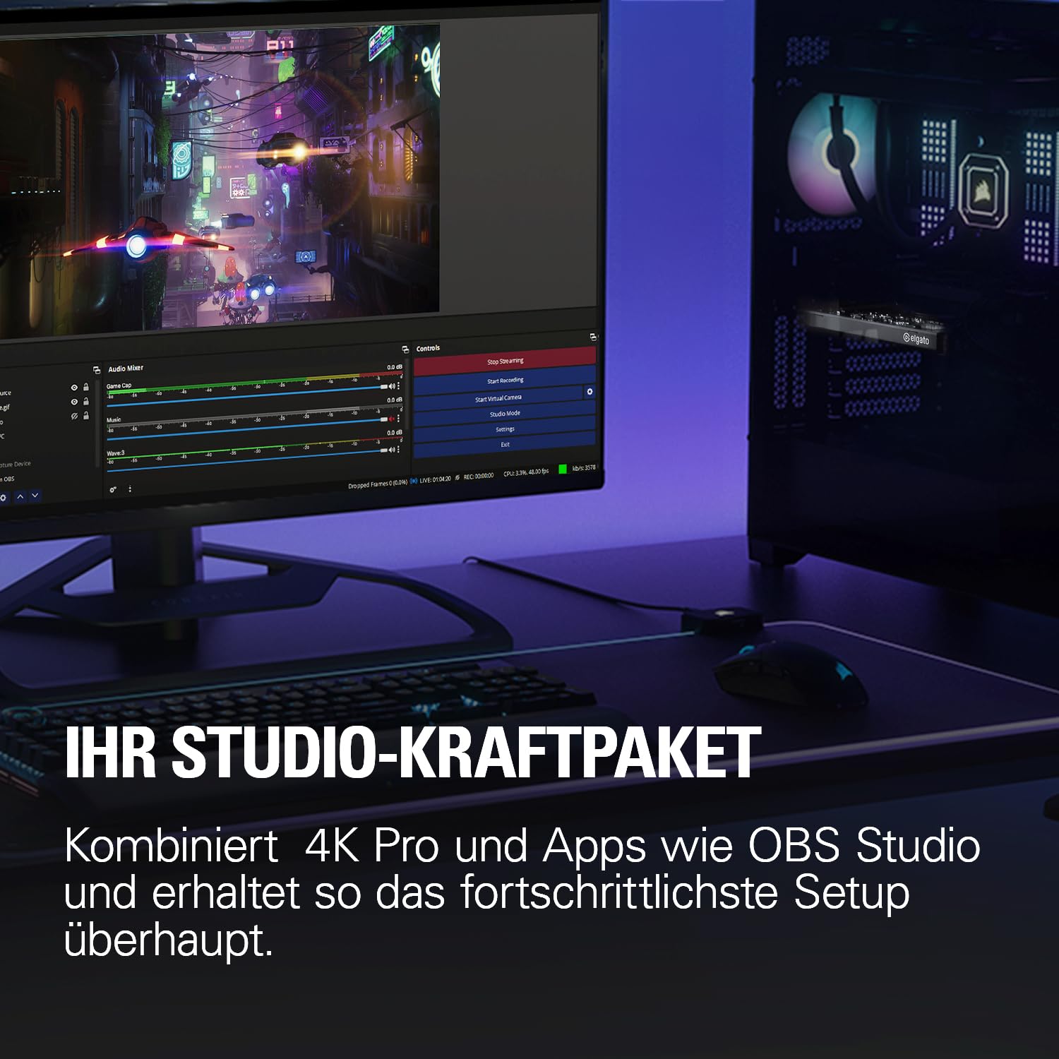 Elgato 4K Pro, Interne Capture-Karte: 8K60-Passthrough|4K60 HDR10 mit ultraniedriger Latenz auf PS5|Pro, Xbox Series X|S, Nintendo Switch 2, OBS und mehr, Streaming, kompatibel PC und Dual-PC-Setups