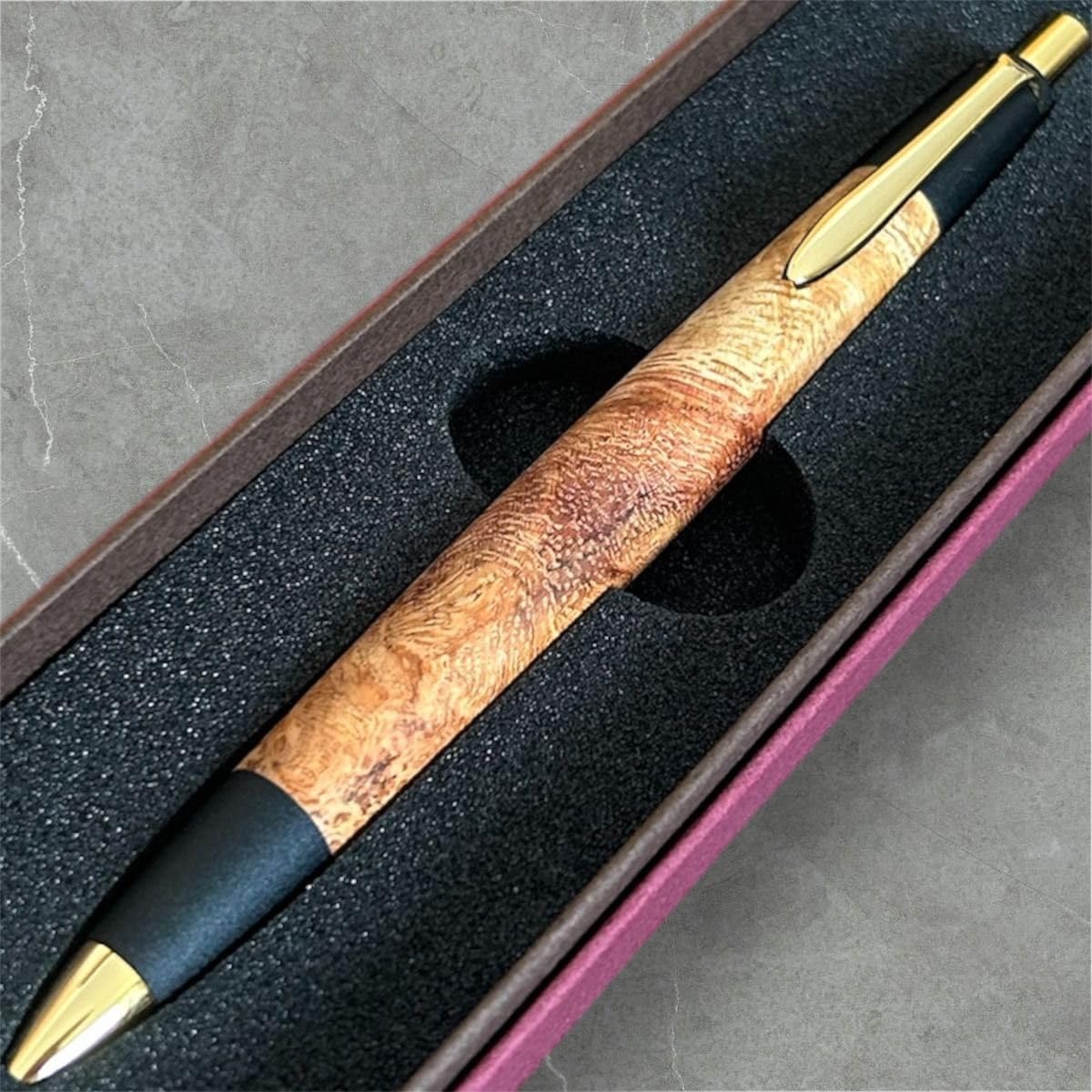 極上杢 本花梨瘤源平(アフゼリア) シャーペン 真鍮金具