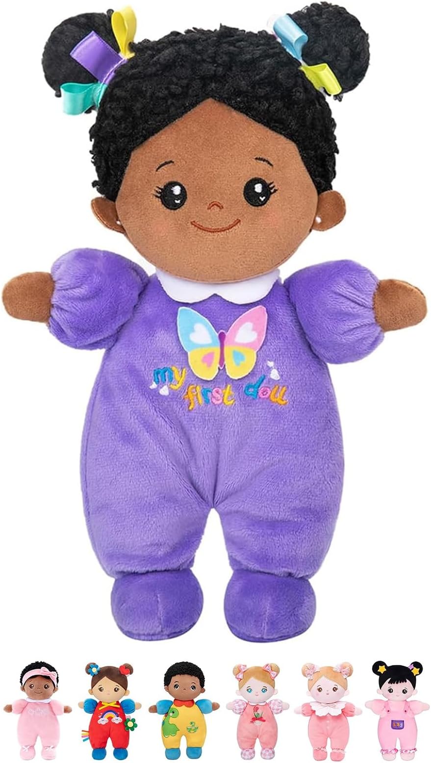 OUOZZZ 10" Black Baby Doll for 1 Year Old Girl Gifts - First African American Baby Dolls for Toddler Girl Toys Birthday Gift & 1 Year Old Toys