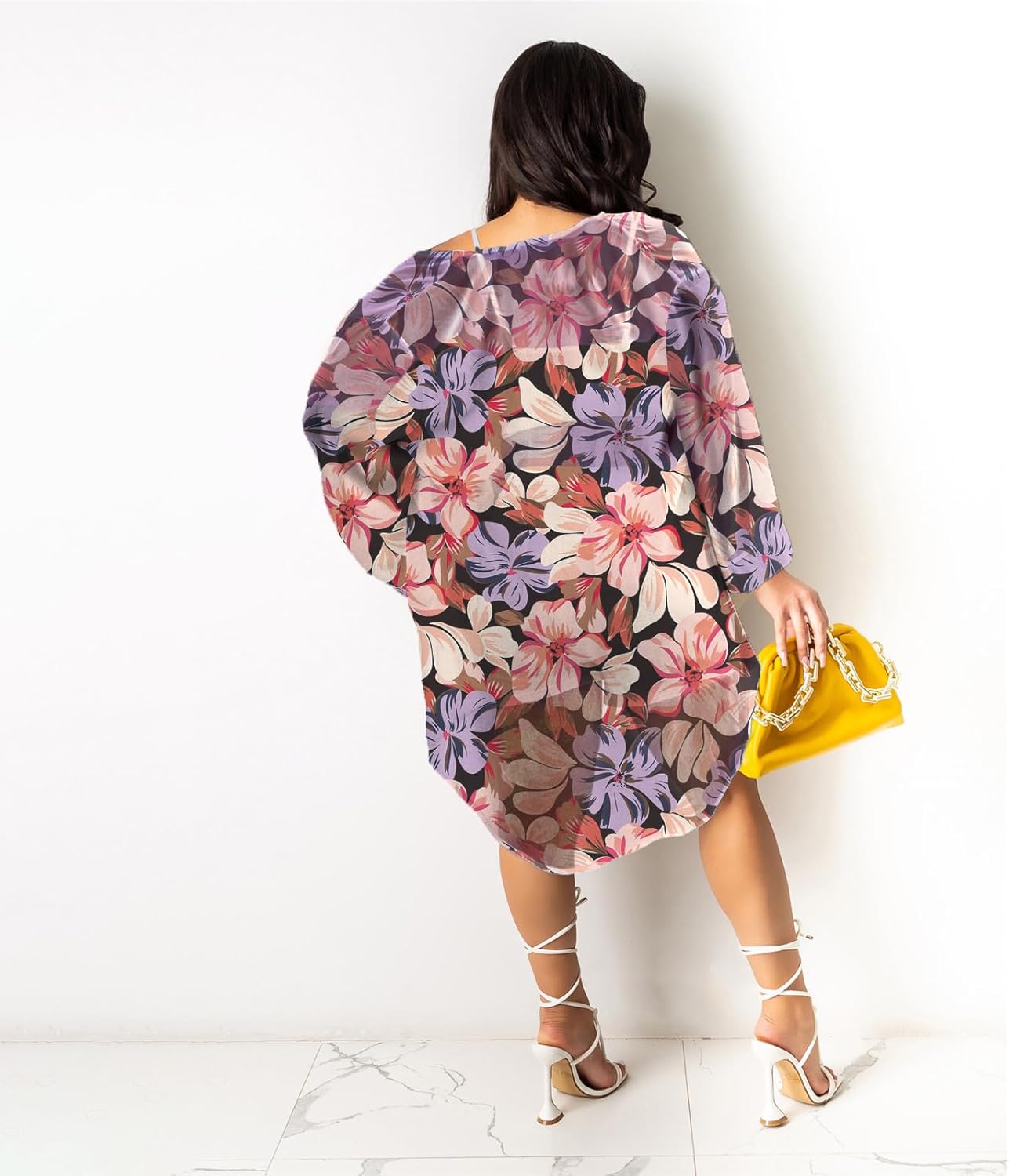 KEYUFANG Women 3 Piece Vocation Outfits Summer Suit Floral Kimono Cardigans Beach Cover Up Crop Cami Top Short Set - Image 4