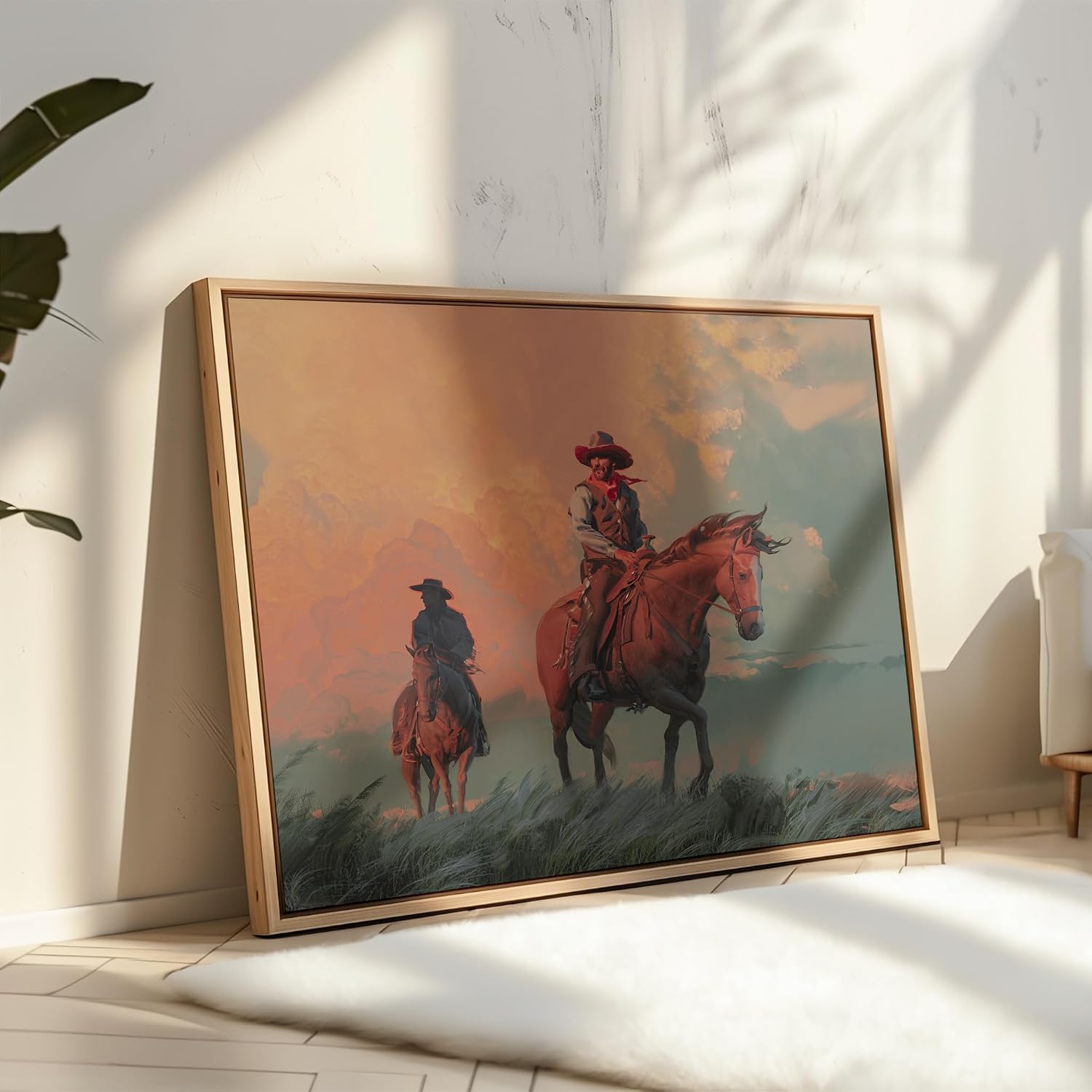 Poster Master Vintage Moody Landscape Print - Retro Cowboy Poster - Wild West Art - Western Wall Design - Gift for Men & Women - Decor for Office, Living Room or Farmhouse - 8x10 UNFRAMED Wall Art