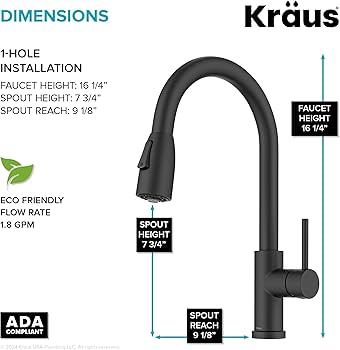 KRAUS Coda 2-Function Single Handle Pull Down Kitchen Faucet in