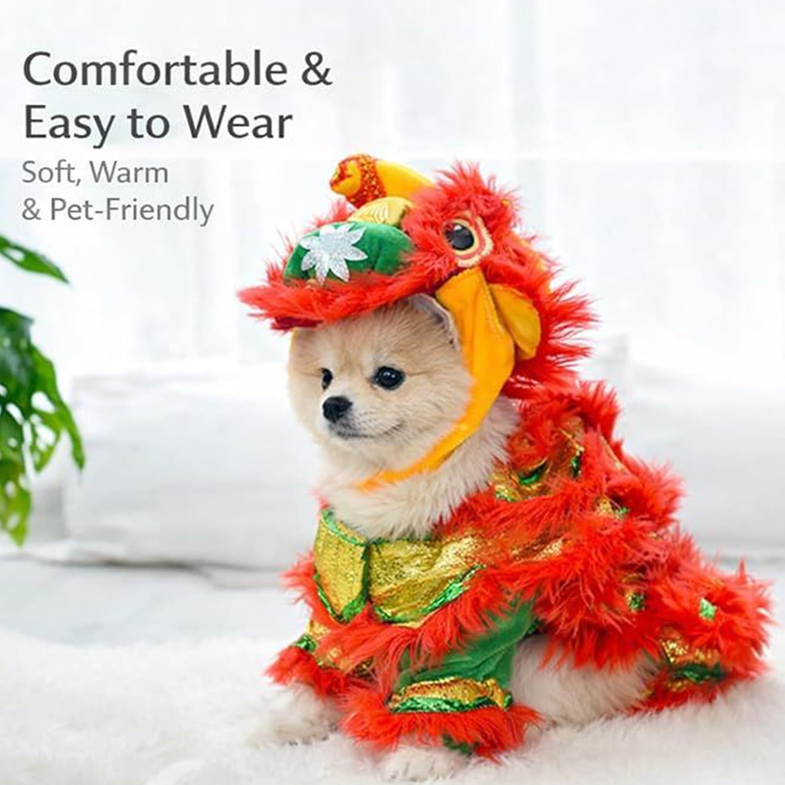 Neujahrs-Hundekostüm, Welpen-Cosplay-Kleidung, Kätzchen-Cosplay-Kleidung, für Haustiereltern, Tierliebhaber, Fotografen, Feiern, Parade, Familientreffen, Heimpark, Rasen, Garten
