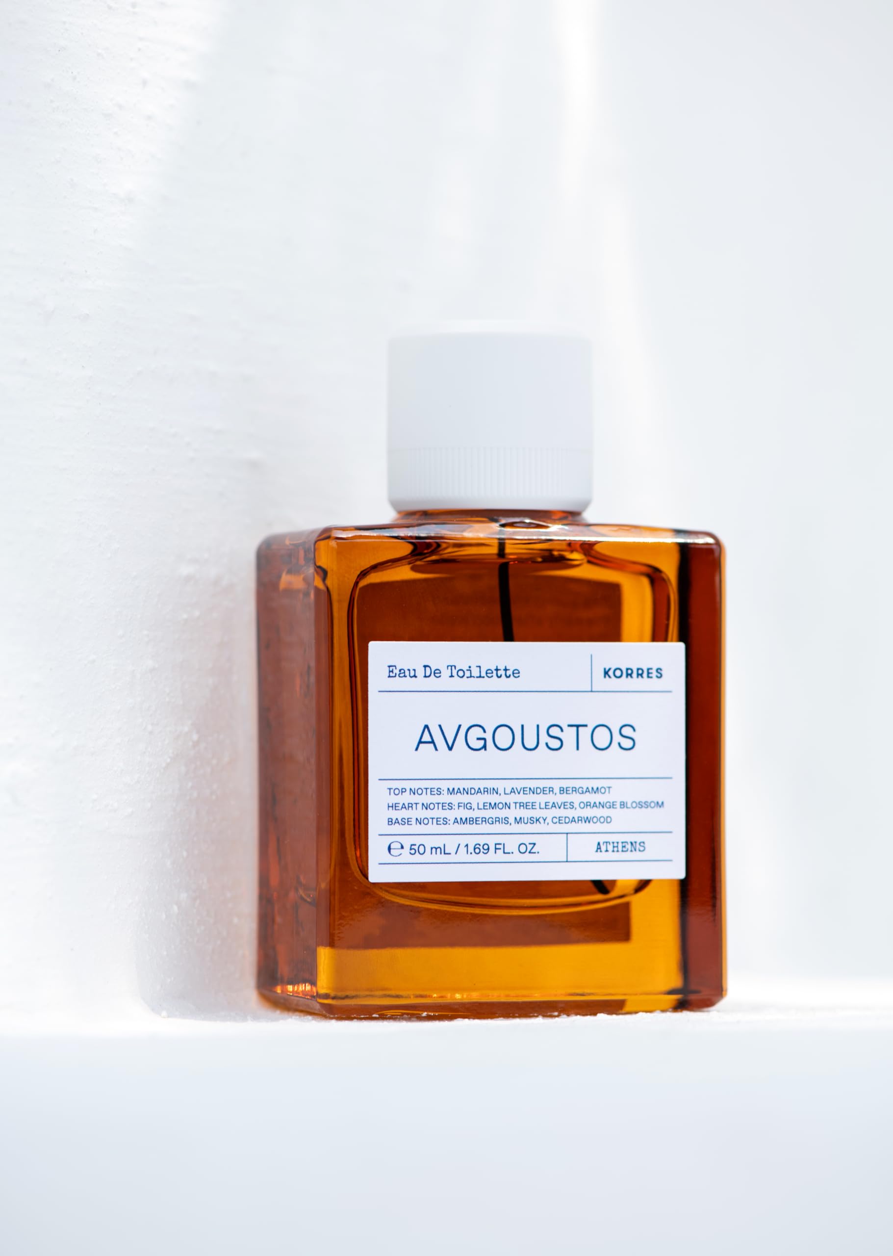 KORRES AVGOUSTOS Eau de Toilette dla kobiet i mężczyzn, zapach unisex, owocowo-cytrusowy letni zapach, wegańska, 50 ml