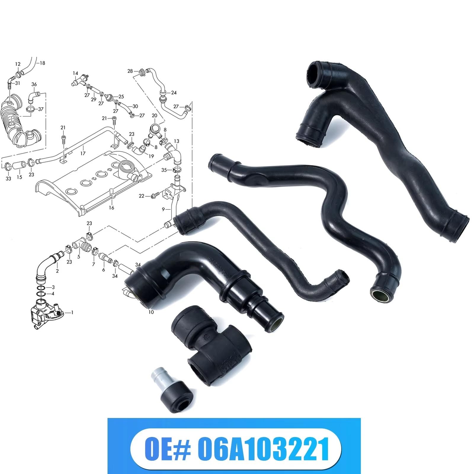 Tubo Ventilación Cárter Coche para VW para Beetle para Convertible
