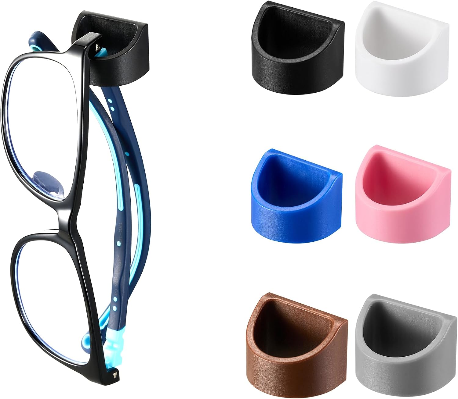 Sunglass Organizer 6 Pack, Glasses Holder & Eyeglass Holder for Eyewear, Sunglasses, Reading Glasses. Sunglass Holder for Home, Office, Car, Driver, Workshop. Glasses Accessories (Colors)