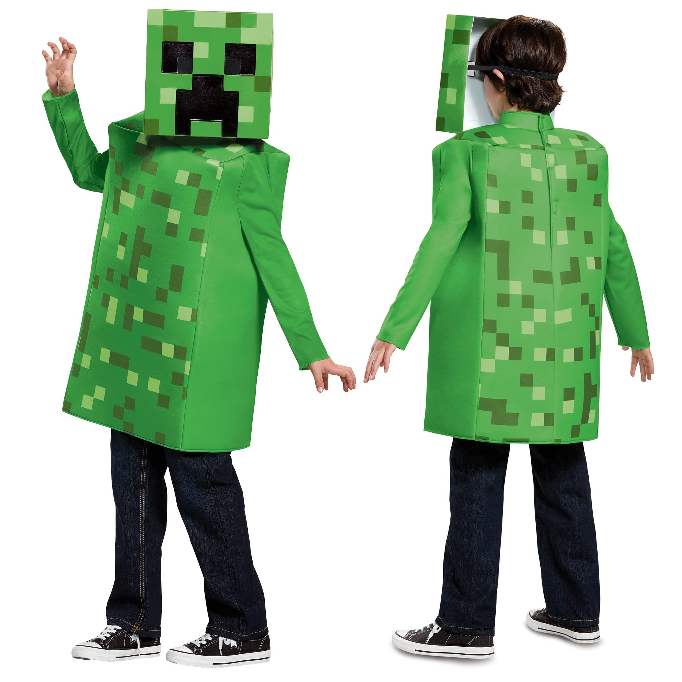 Disguise Kids Mojang Minecraft DISK65642K Klasyczny Kostium Creepera, Chłopcy, Zielony