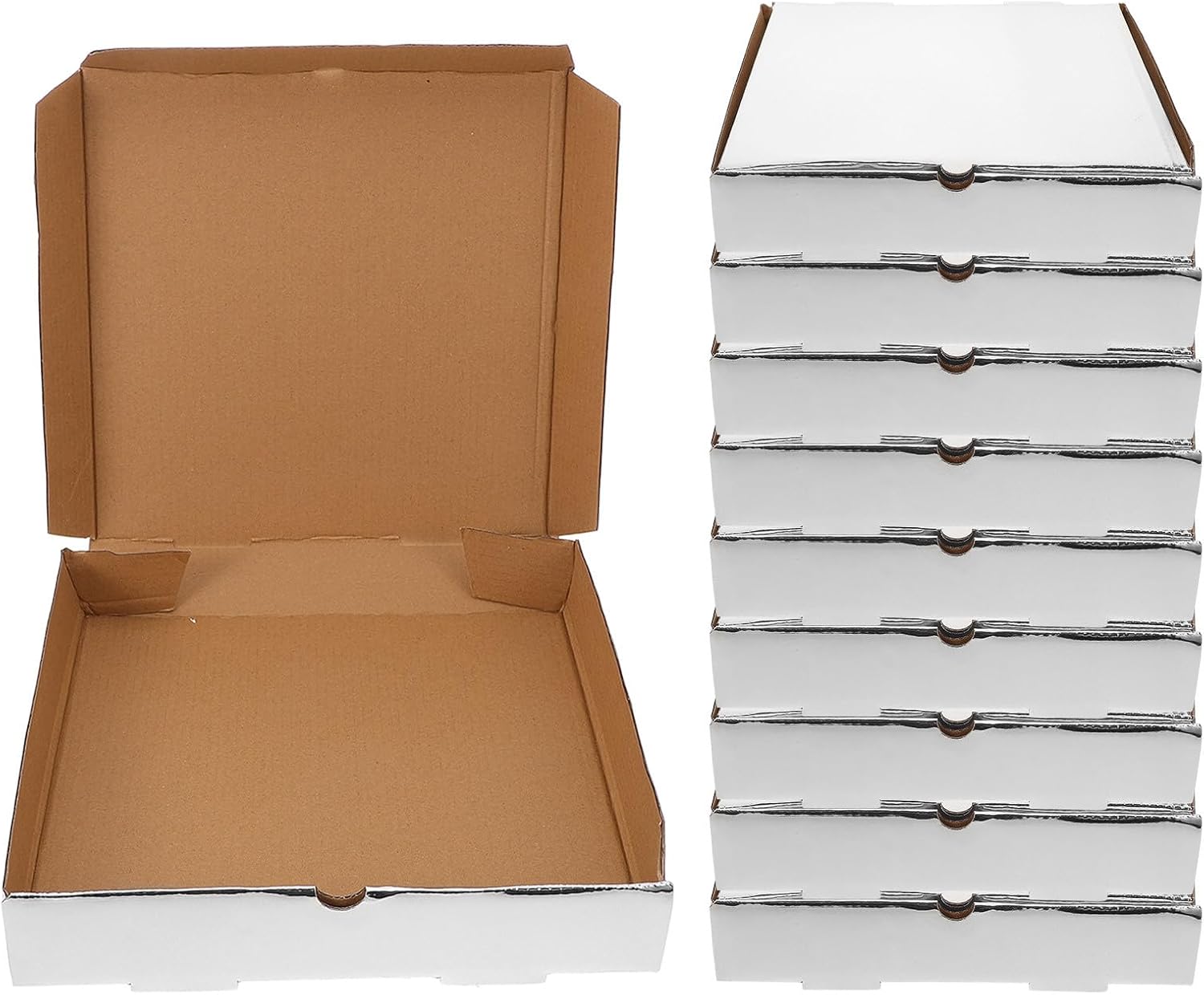 SHERCHPRY 10pcs Thick Kraft Paper Pizza Boxes 9-inch Takeout Containers Portable Corrugated Food Storage for Restaurants