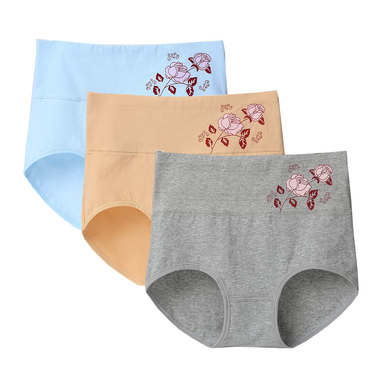 marysgiftPants for Women High Waist Knickers Ladies Cotton Briefs Full Coverage Soft Breathable Underwear 3 Pack