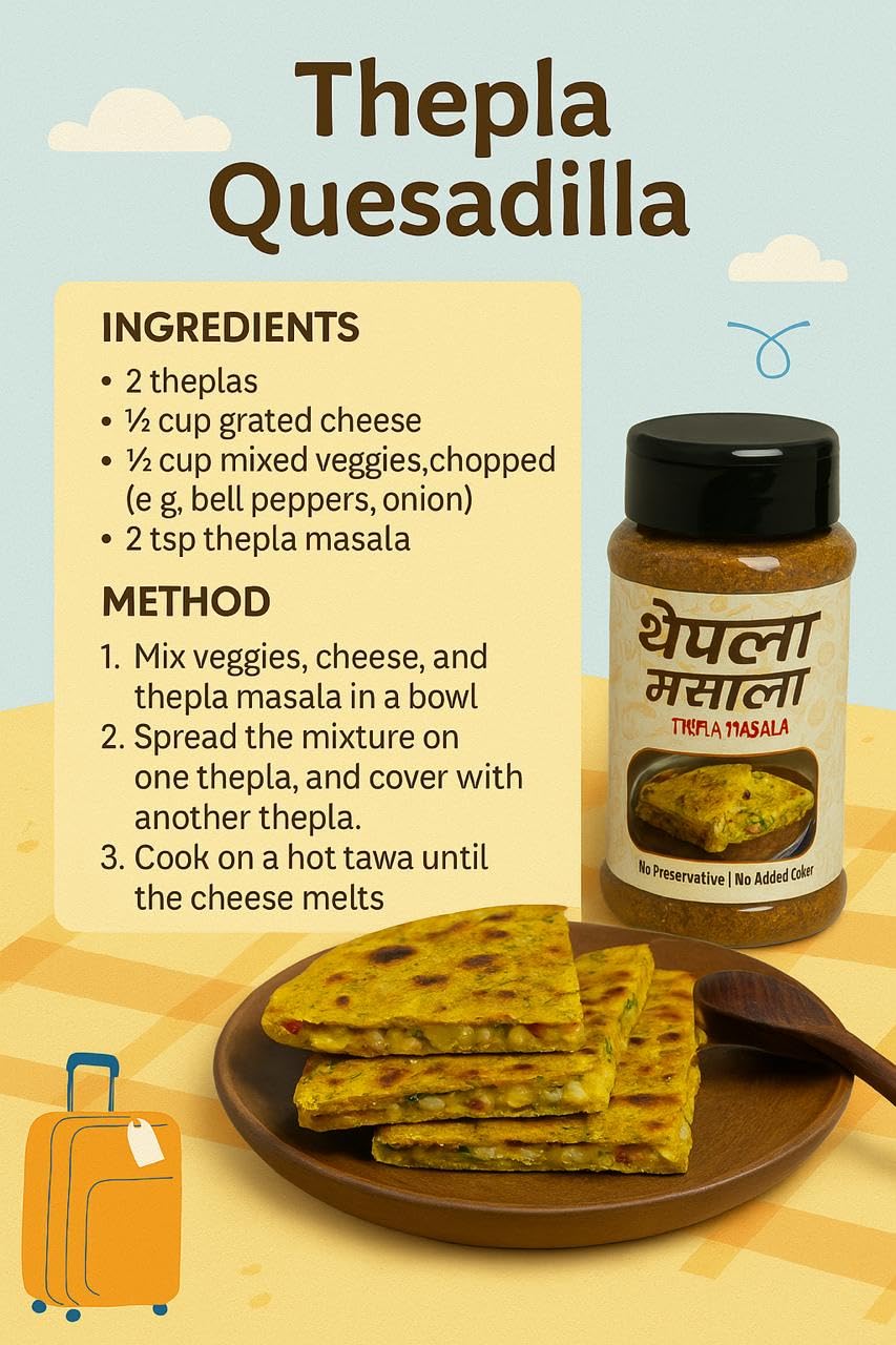 Phunti Masale VSM Thepla Masala Premix Powder 90g | Instant Gujarati Thepla Mix | Authentic Homemade Flavor | Perfect for Soft, Spicy Theplas | No Preservatives or Artificial Colors - Image 9 thumbnail