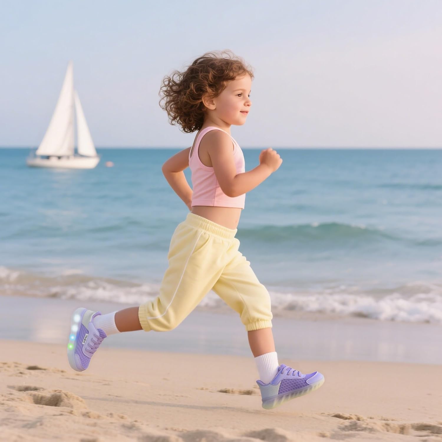 YESKIS Toddler Light Up Shoes Boys Girls Lightweight Breathable Mesh Non-Slip Running Sneakers for Toddler and Little Kid - Image 2