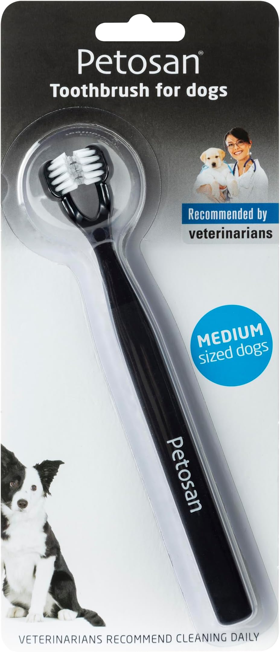 Petosan Double-Headed Toothbrush, Dental Cleaning Accessory for Medium Dogs