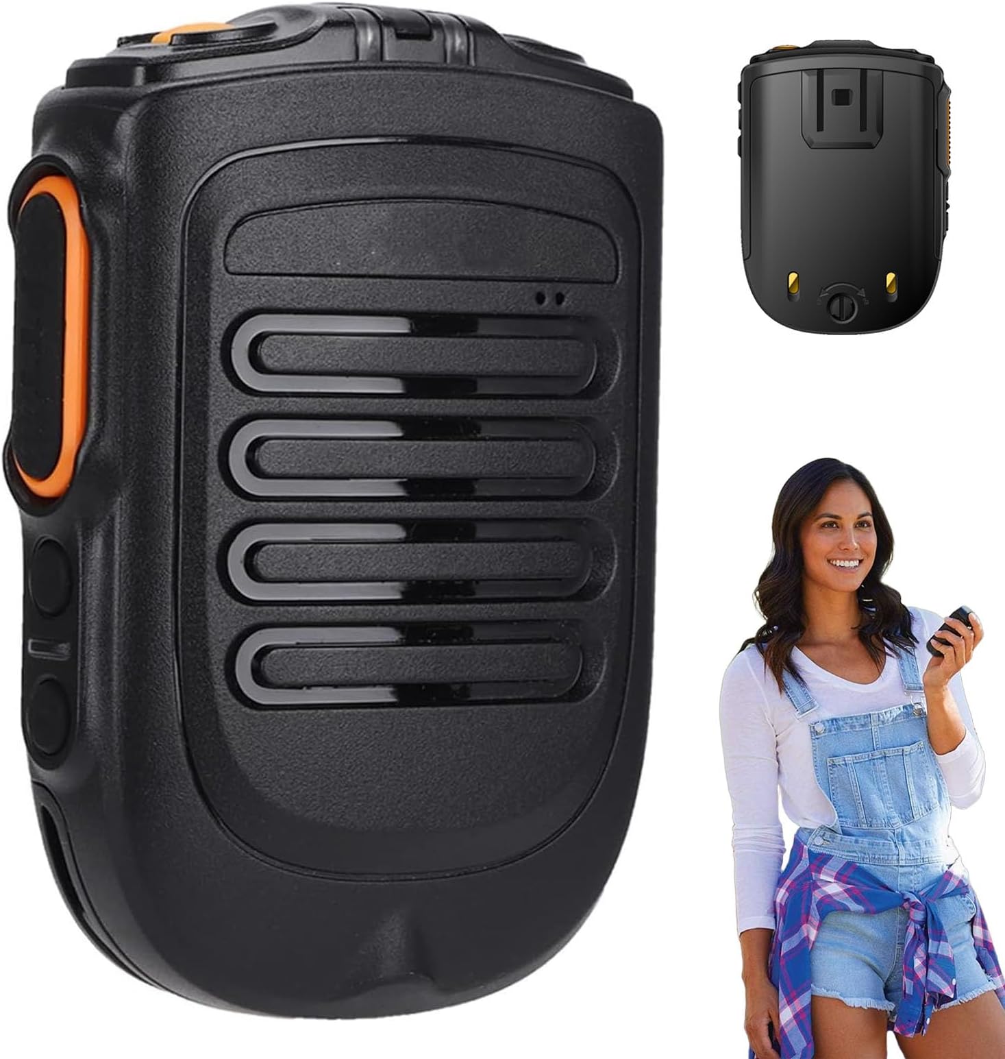 Walkie Talkie Handheld Two Way Speaker Mic Wireless Bluetooth PTT Hand Microphone Rechargeable Walkie Talkie Long Distance Fit for Zello BM001 Speaker Microphone