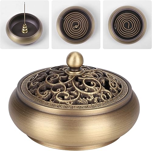 Miniatura 2 de Incienso Titulares Incensario Casa Religión Decoración Agarwood Interior Metal Ornamento Latón Latón Incienso Madera Herramientas de Quema