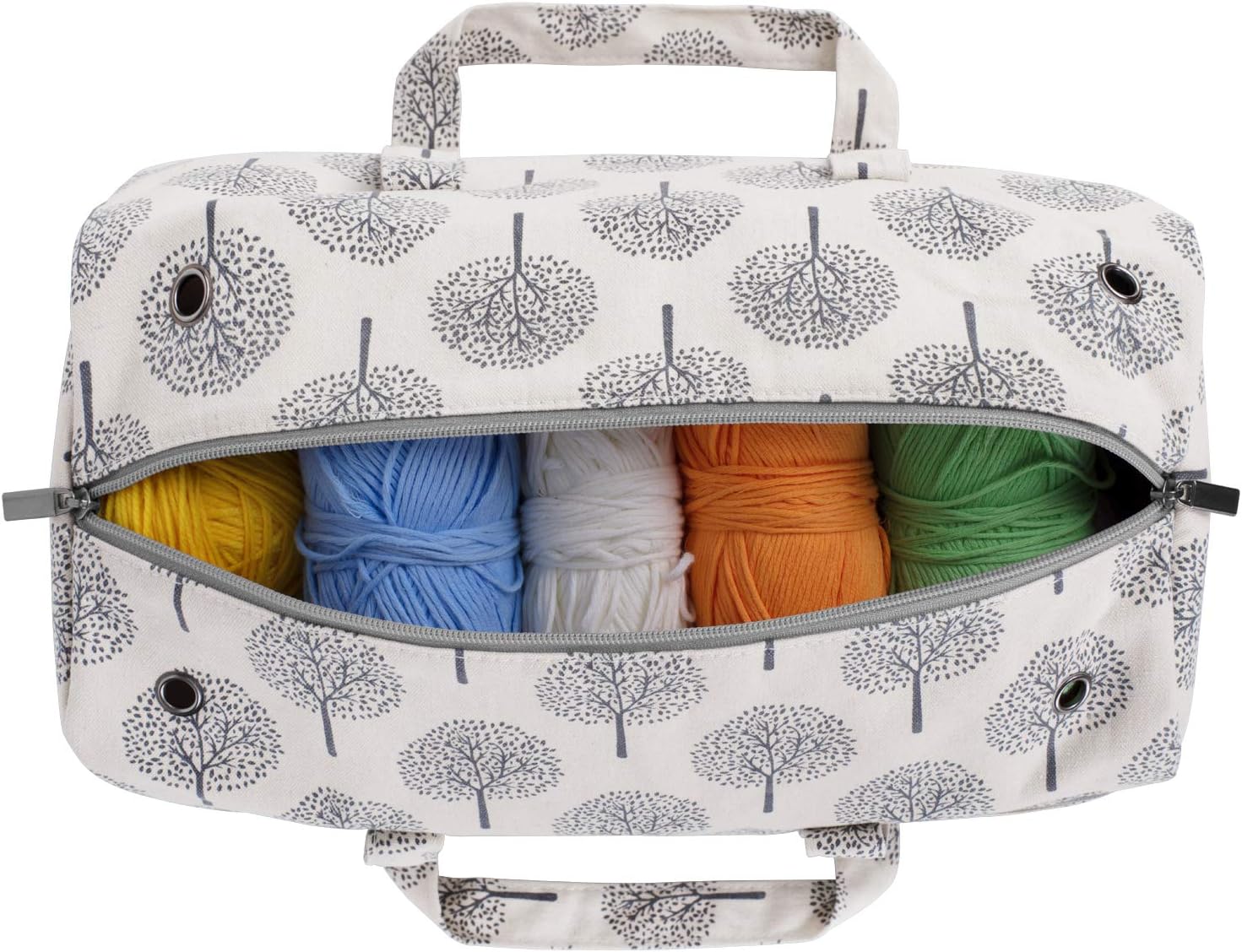 Luxja Knitting Bag, Yarn Bag for Yarn Skeins, Crochet Hooks, Knitting Needles (up to 14 Inches) and Other Accessories, Tree