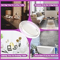 Vista 54 de Gifturbo Bandeja negra para servir, bandejas decorativas de mármol con asas, bandeja de mesa auxiliar, bandejas de plástico rectangulares otomanas