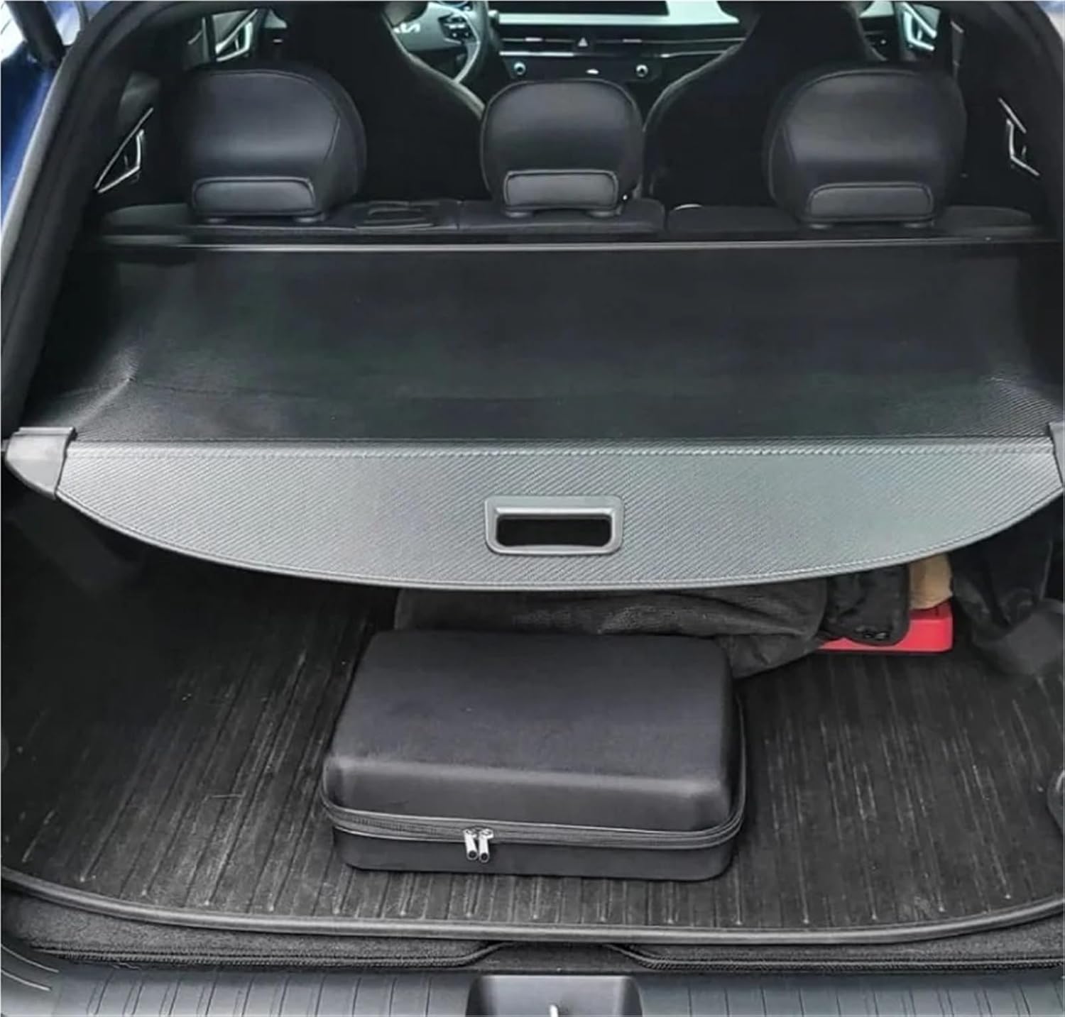 for Kia EV6 2022-2026 Auto Trunk Curtain Organizer Cover Cargo Rear Rack Luggage Storage Waterproof Shield Shade(PU Leather)