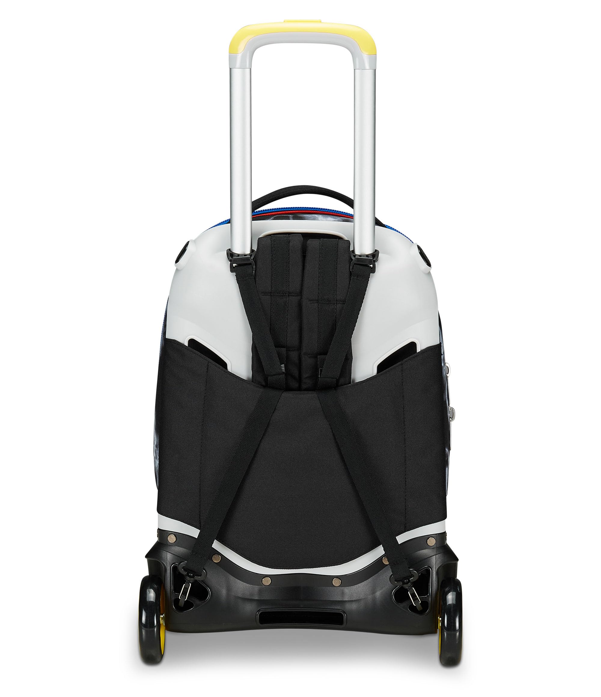 Seven Trolley Scuola Jack 2 Ruote, Nero Giallo, Mark On Boy, 3 in 1, Triplo Uso, Zaino Con Carrello Sganciabile, Tasca Porta Borraccia e Crossover System, Zaino Scuola Viaggio, Bambino Ragazzo