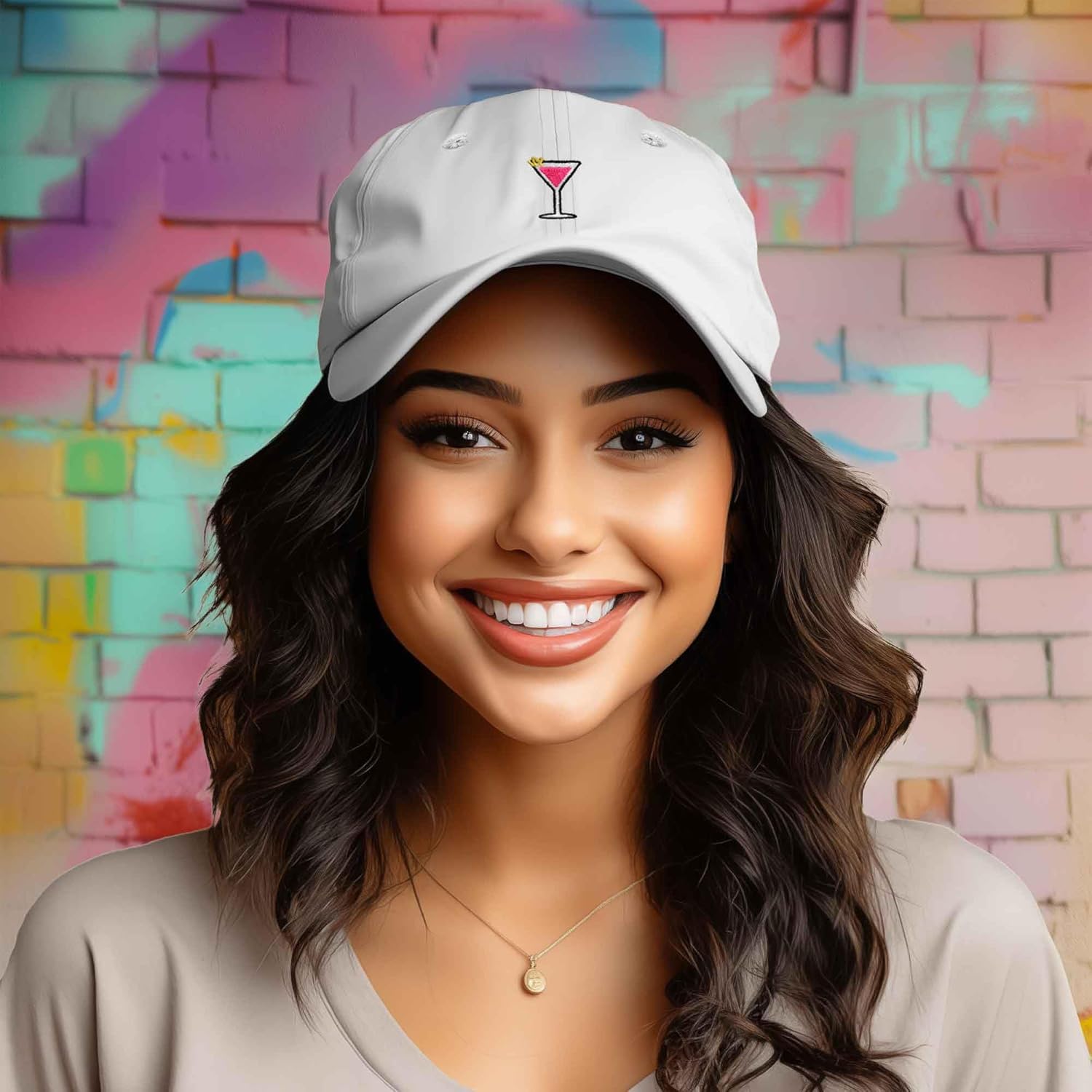 DALIX Cosmo Embroidered Cap Cotton Cosmopolitan Baseball Cute Cool Dad Hat Womens