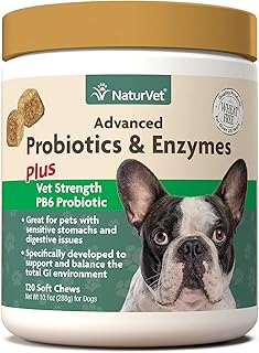 NaturVet – Advanced Probiotics & Enzymes - Plus Vet Strength PB6 Probiotic | Supports and Balances Pets with Sensitive Sto...