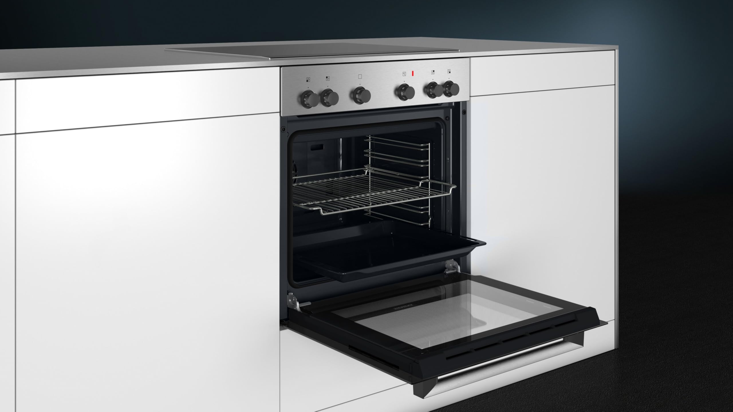 Siemens EQ110KA2EE iQ100 Herd-Glaskeramik-Kochfeld-Kombination 59,4 cm Schnellaufheizung 3D-Heißluft Plus