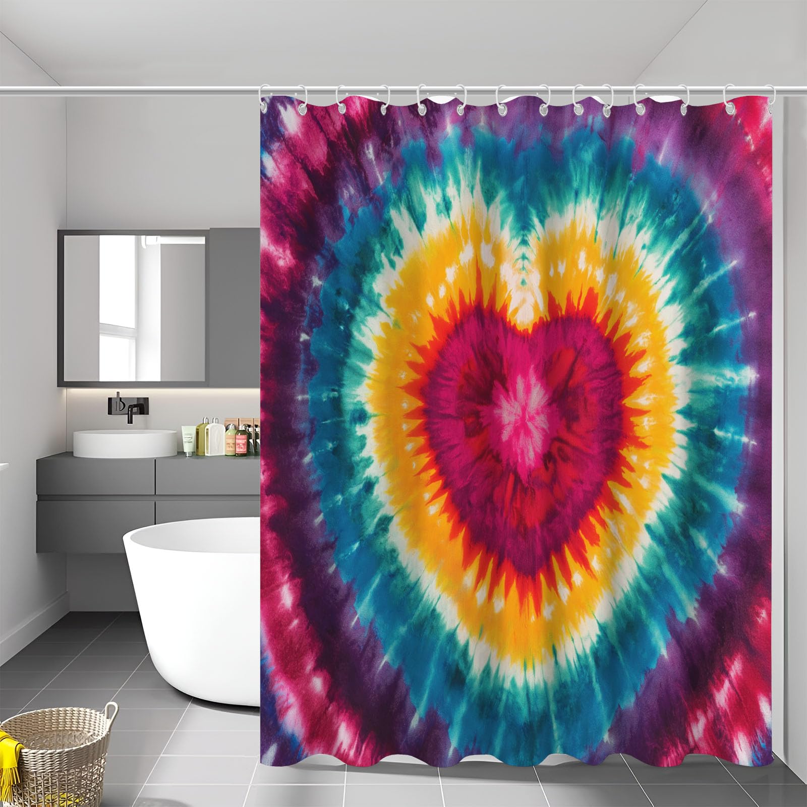 Rideau de douche en tissu abstrait pour baignoire familiale 180x200cm