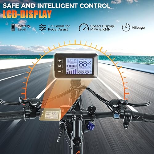 Miniatura 6 de ANCHEER Bicicleta eléctrica para adultos, motor pico de 750 W, bicicleta eléctrica de montaña de 26 pulgadas, bicicleta eléctrica de 55 millas 20-22